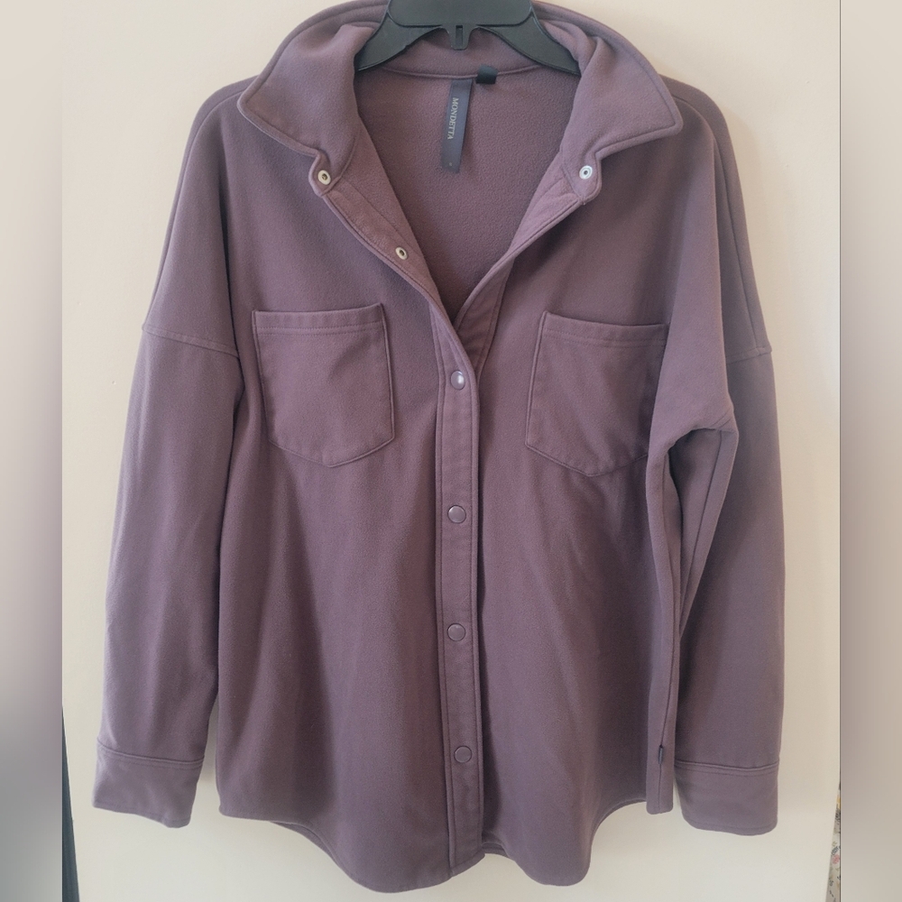 Mondetta Purple Button Front Shacket